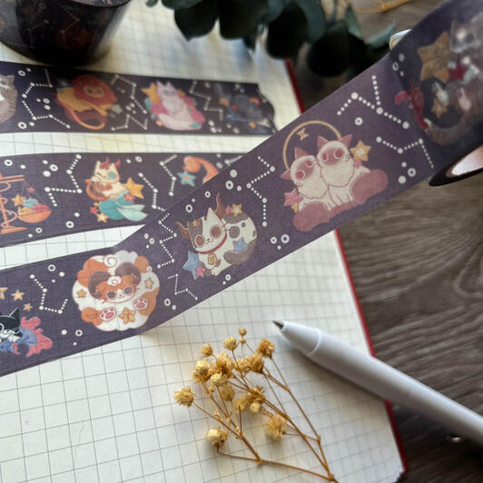 Zodiac Kitty Washi Tape