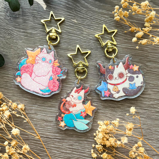 Zodiac Kitty Keychains