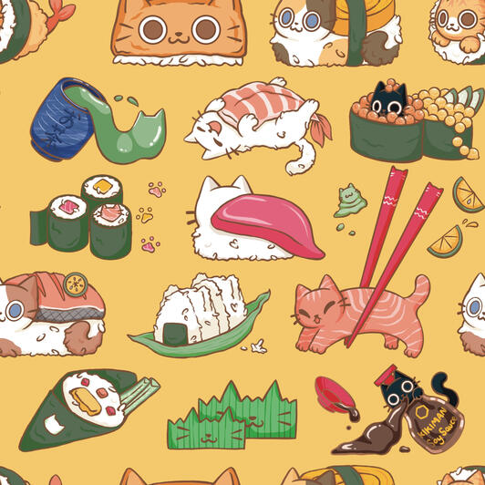 Sushi Kitty Pattern