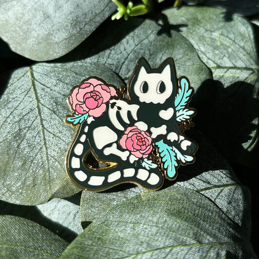 Afterworld Floral Kitty Enamel Pins